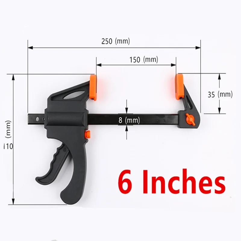 6Inch Wood Working Mini F Clamp Clip Quick Ratchet Clips Heavy Duty Woodworking Bar Clamps Kit DIY Carpentry Hand Tool Gadget