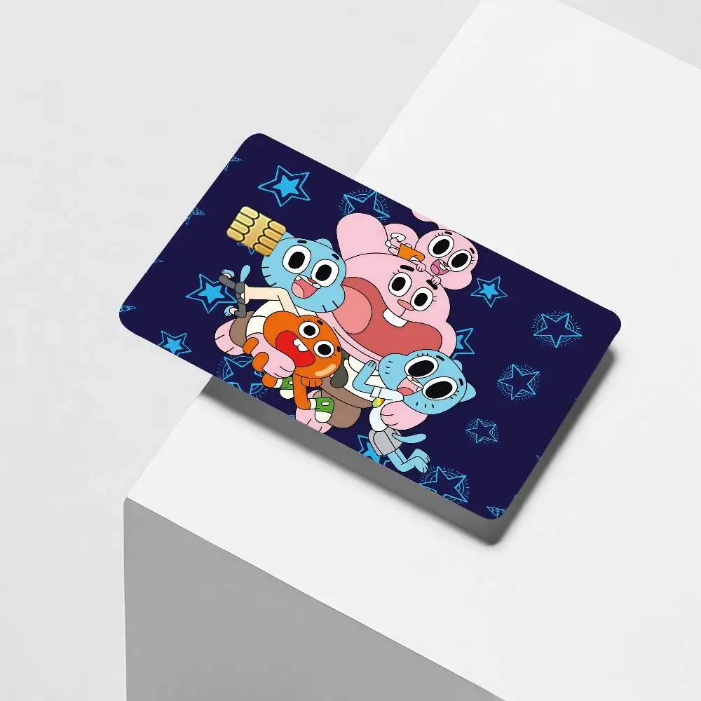 Catoon The A-amazing W-World of G-Gumball Credit Card Decorative Card Stickers Suitable For Bank Cards Metro Transit Anti-