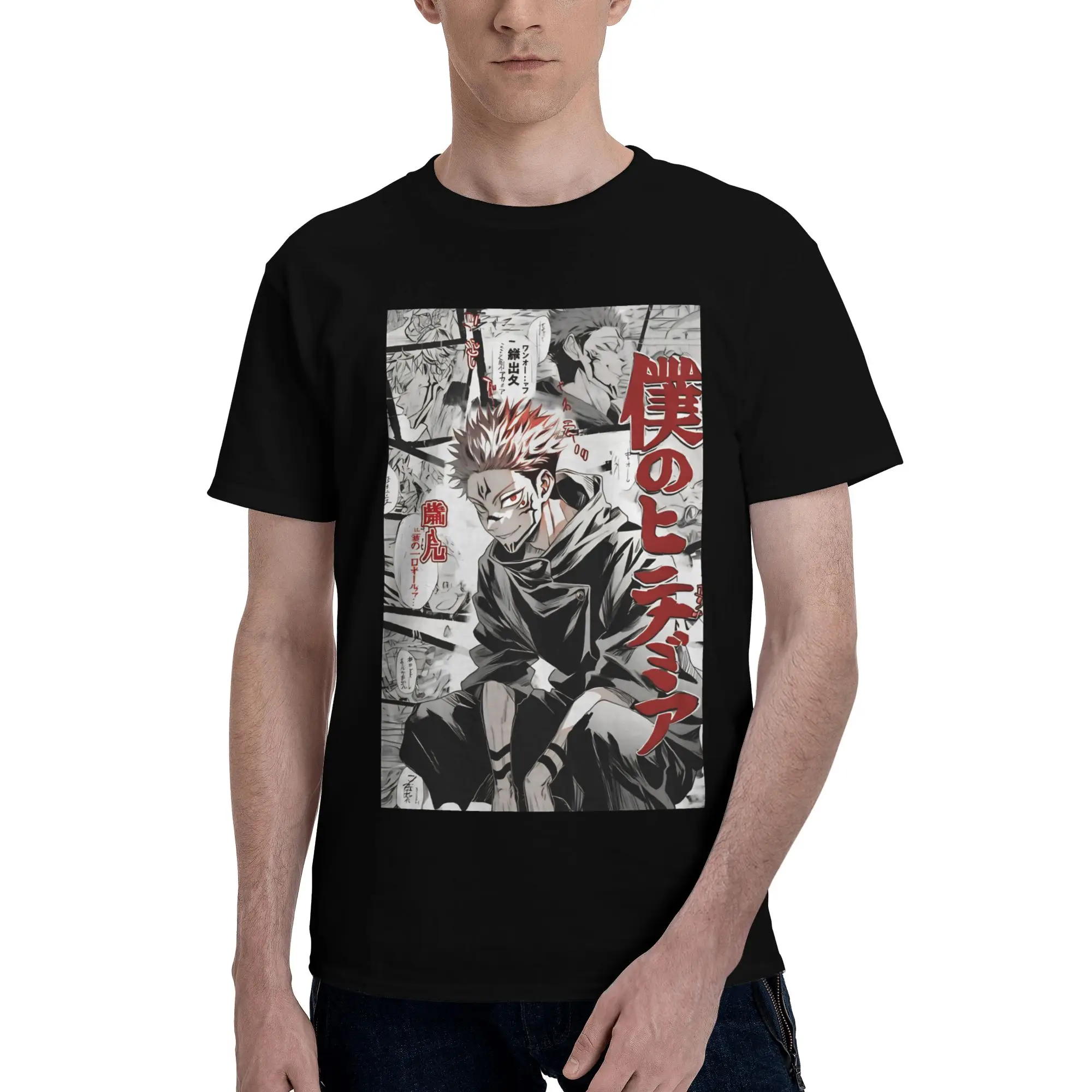 Cursed King Manga Panel   Novelty 100% Cotton T-Shirt Bandai Jujutsu Kaisen Tees Tops For Men