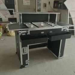 Portable folding bar counters, outdoor cocktail bars, bar cabinets, storage trolleys, modular bar counters, flight case tables