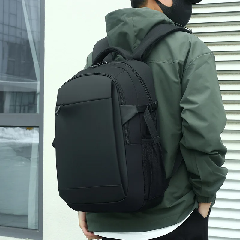 

Pure Black Multifunctional 15.6" Waterproof Laptop Backpack Men USB Charging Travel bag Rucksack Male School Bag Mochila Bookbag