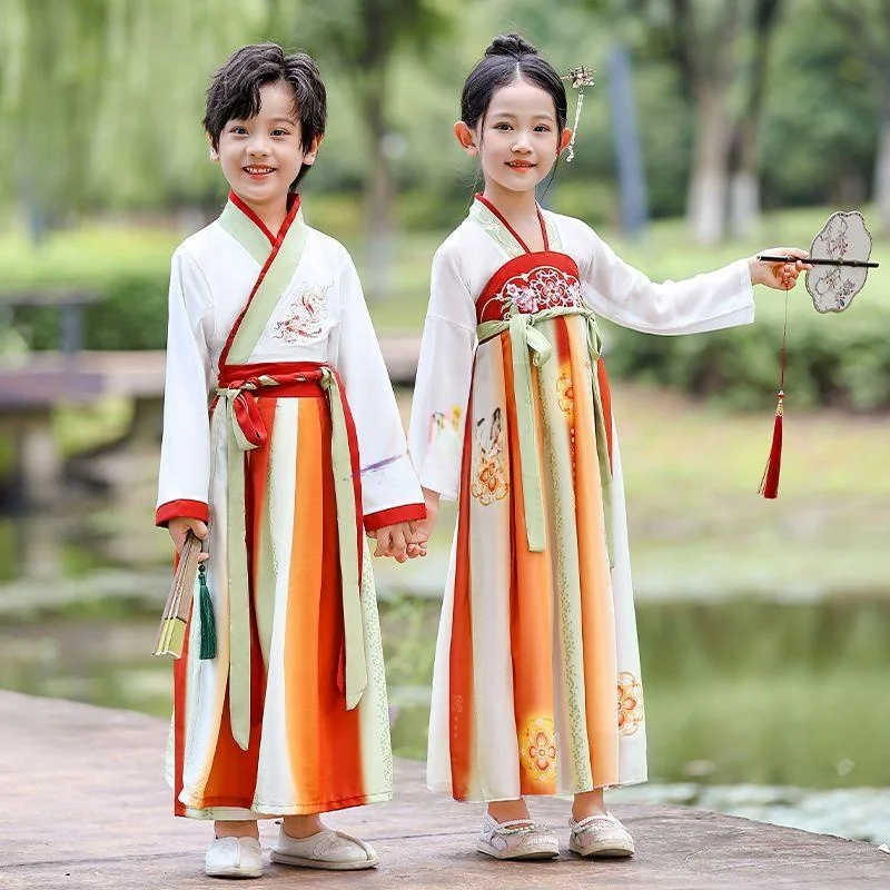 

Boys Hanfu Performance Clothes Children's Ancient Costume School Show Outfits Primary Students Autumn New Style Mid-Autumn Fe...