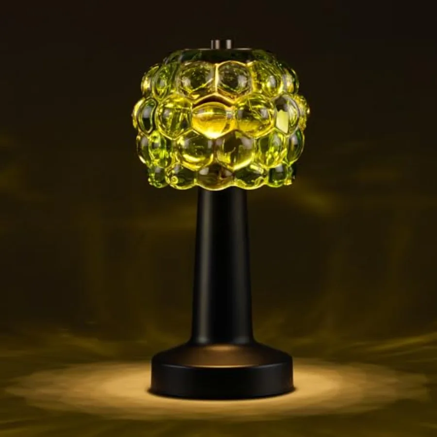 

Cordless Table Lamp, Vintage Glass Night Light, Touch Control Dimmable Rechargeable LED Desk Light for Bedroom Nightstand, Aest