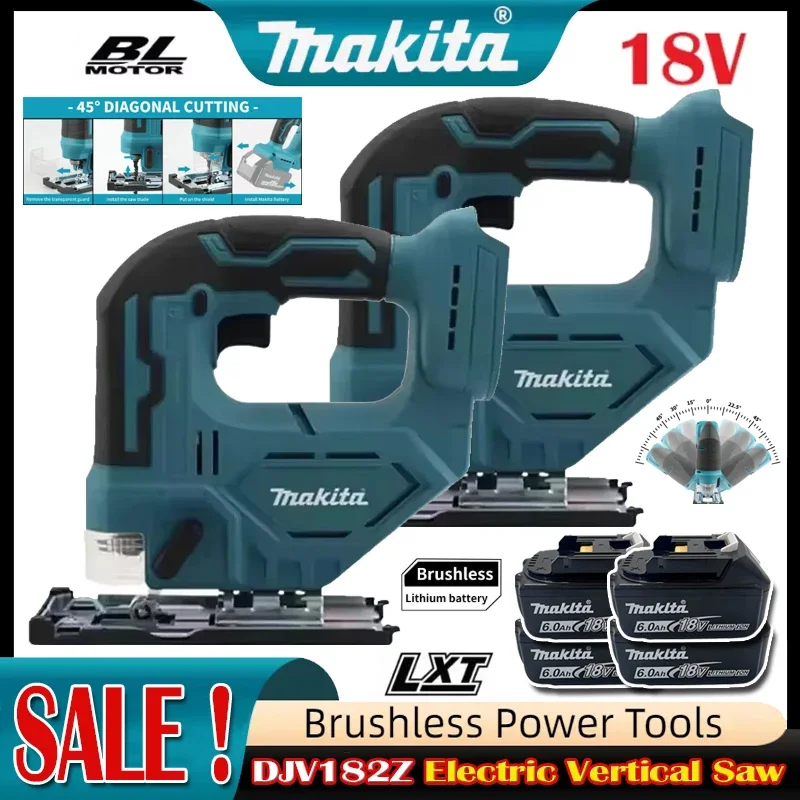 Makita DJV182 340W Brushless Jigsaw Electric Jig With Saw Blade Cordless Barrel Handle Jigsaw Portable Carpenter Power Tool