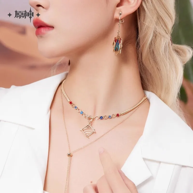 

[Genuine] miHoYo Game Kaveh Necklace Genshin Impact Kaveh Theme Impression Series Earclip Necklace Doujin Cosplay Halloween Gift