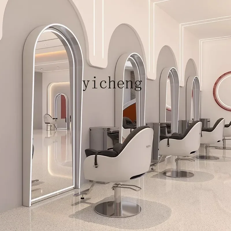 

Barber Shop Single and Double Mirror Hair Salon Floor Mirror Stainless Steel Hair Cutting Mirror