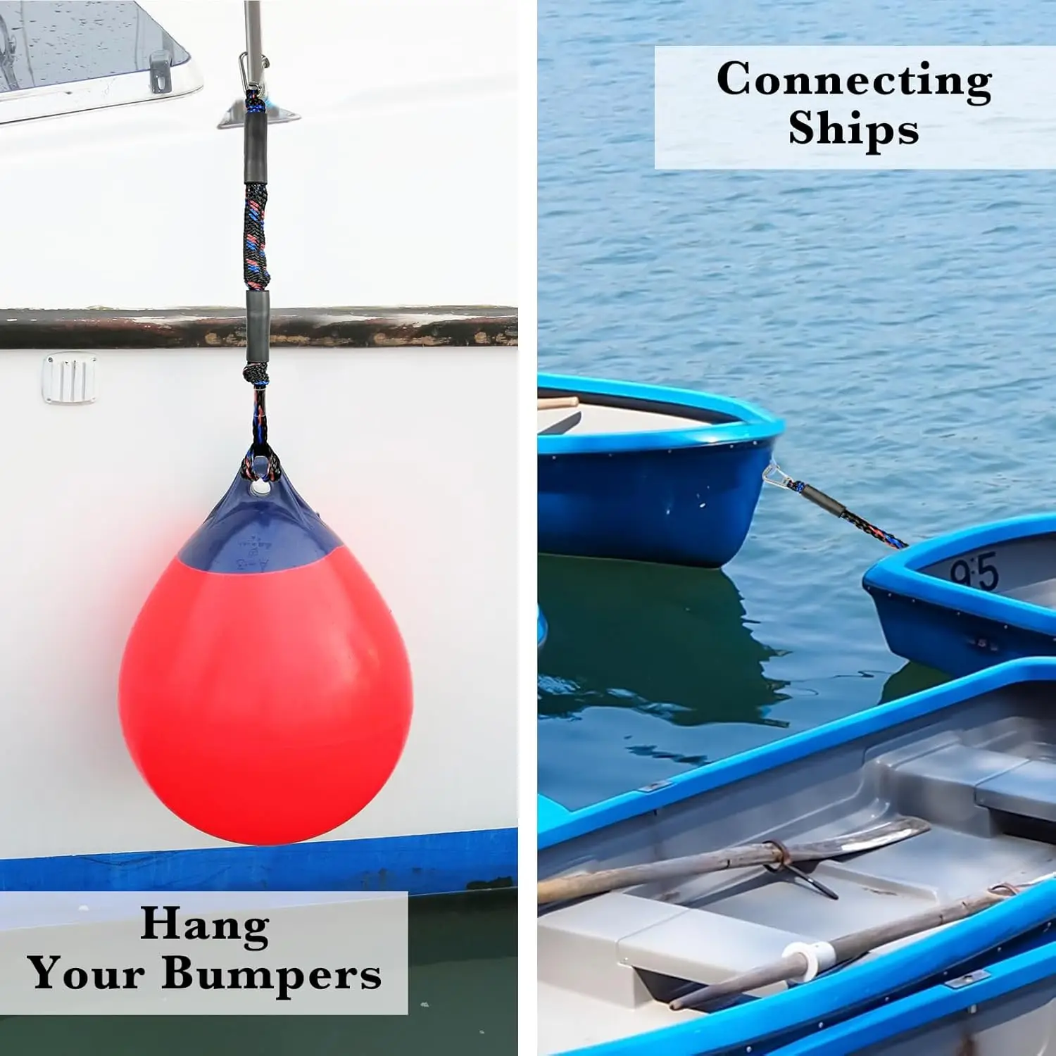 2pcs Marine Bounce Rope Elastic Mooring Line with M8 Metal Buckle Boat Mooring Rope Stretch Surf Rope Boat Mooring Accessories view 5
