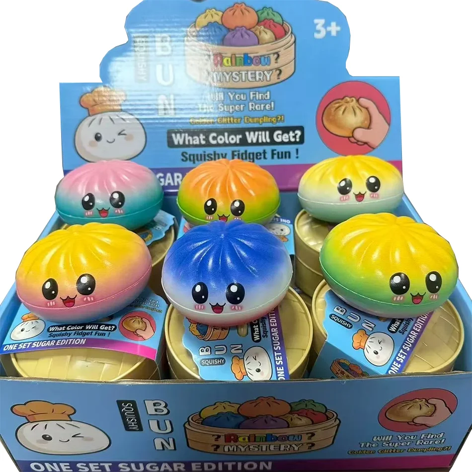 Colorful Simulated Dumpling squishies Relaxing Relieve Anxiety Antistress Enhance Happy Reusable Rebound Squeeze Reliever Toy