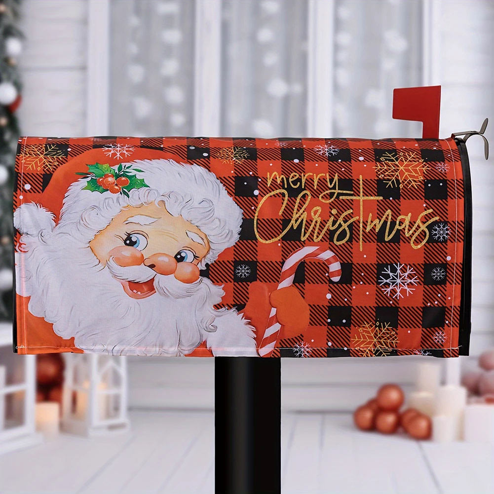 For Outdoor Use Mailbox Wraps Christmas Mailbox Covers Christmas Outdoor Decor All-Weather Oxford Cloth Easy Installation