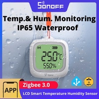 SONOFF SNZB-02WD Zigbee LCD Smart Temperature Humidity Sensor IP65 Waterproof for Bathroom Greenhouse Outside via ZBBridge-P