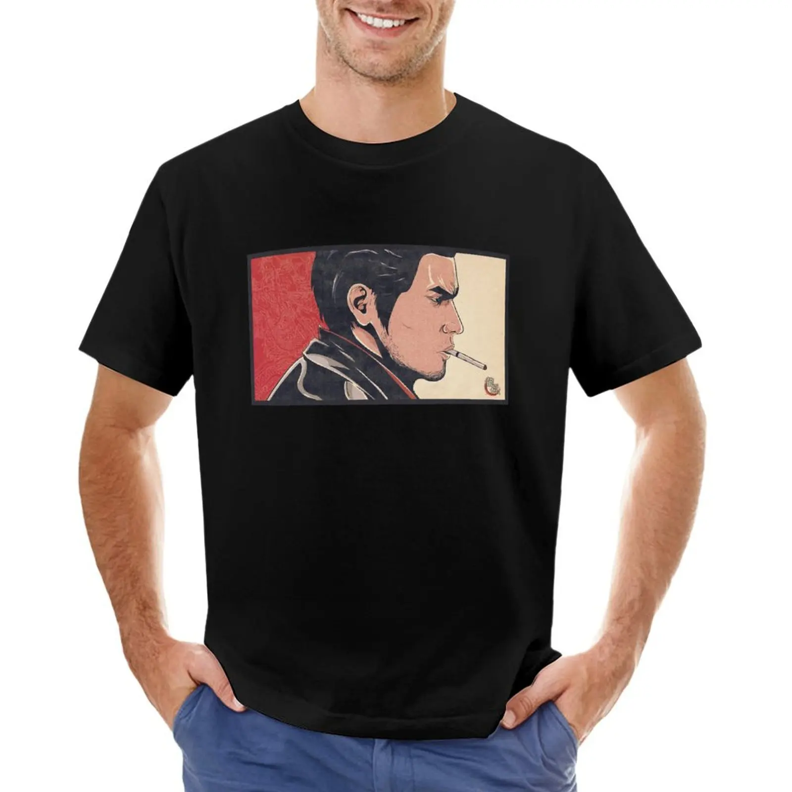 Kazuma Kiryu Yakuza Print T-Shirt anime stuff oversized t shirt Short sleeve tee men t shirt