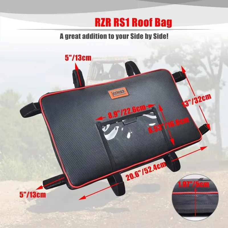 UTV 1680D RZR RS1 Waterproof Overhead Storage Bag Map Bag Car Organizer Accessories Fits For Polaris RZR RS1 2018 2019 2020 2021