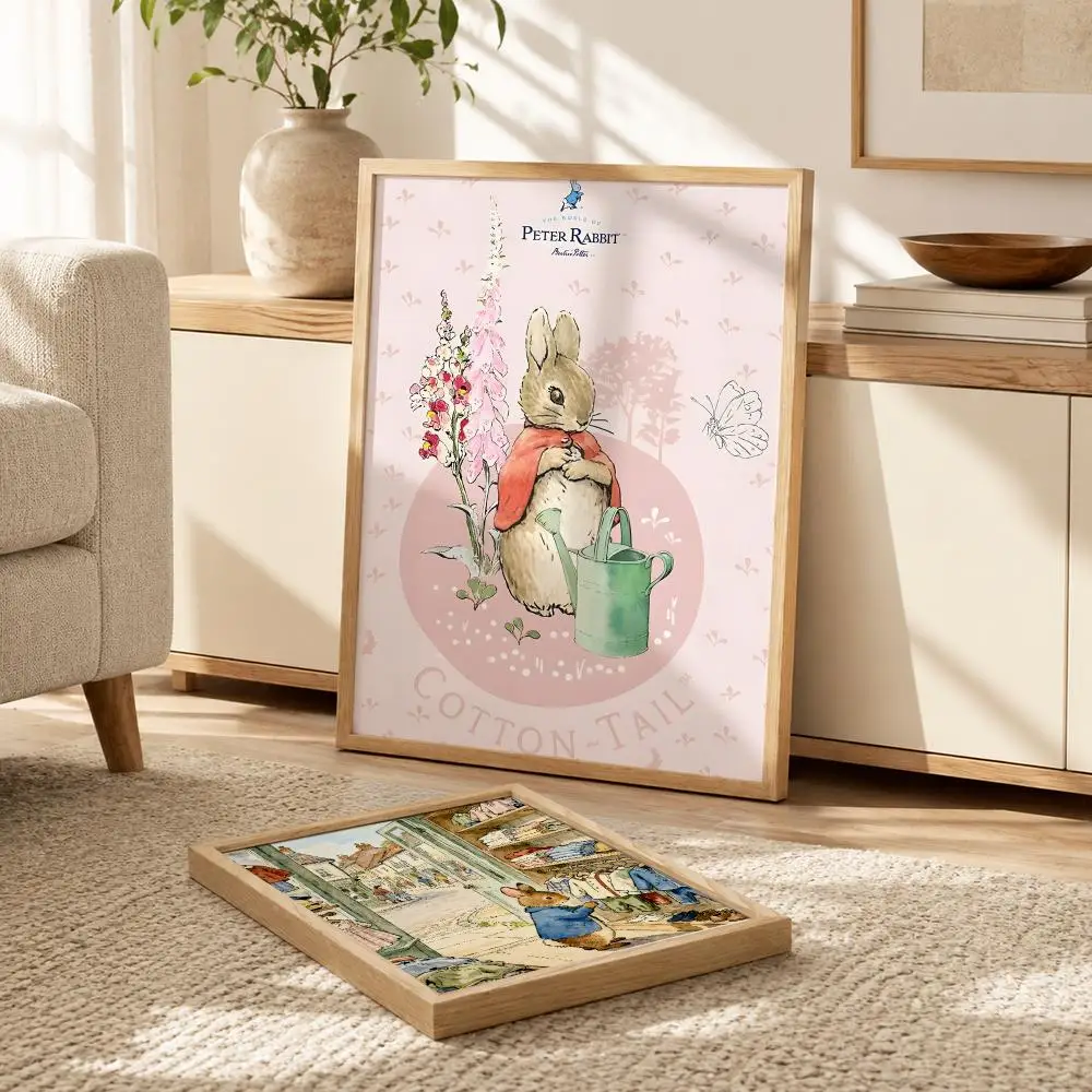 Anime P-Peter Rabbit printing Poster Modern PP Paper Wall Decorative for Cafe Office Bar Home Wall Decor Gift