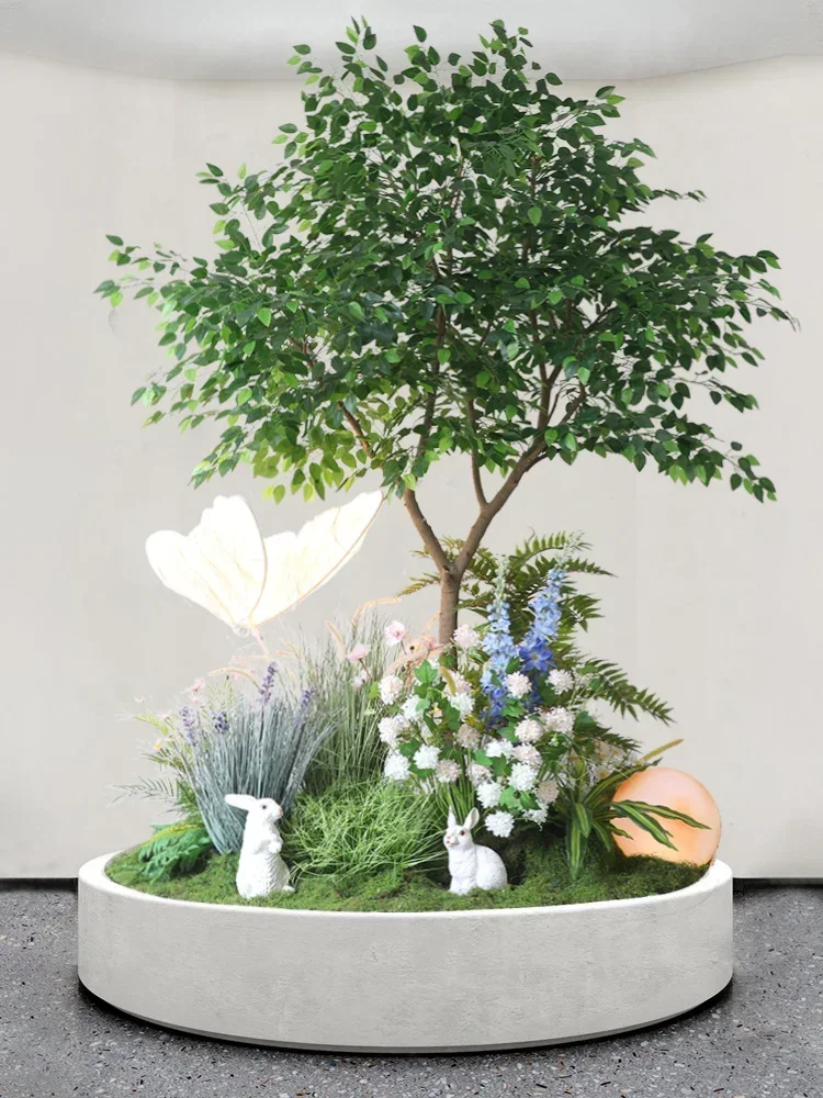 Indoor Landscape Simulation Plant Landscape Stairs Decorative Greenery Exhibition Hall Layout