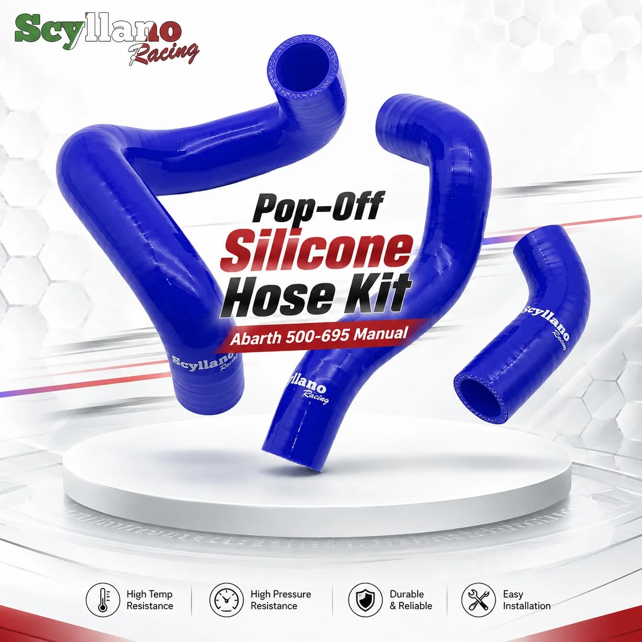 Scyllano Racing Pop Off Circuit Silicone Reinforced Hose Kit For Abarth 500 595 695 All Manual Gearbox Versions Performance Hose