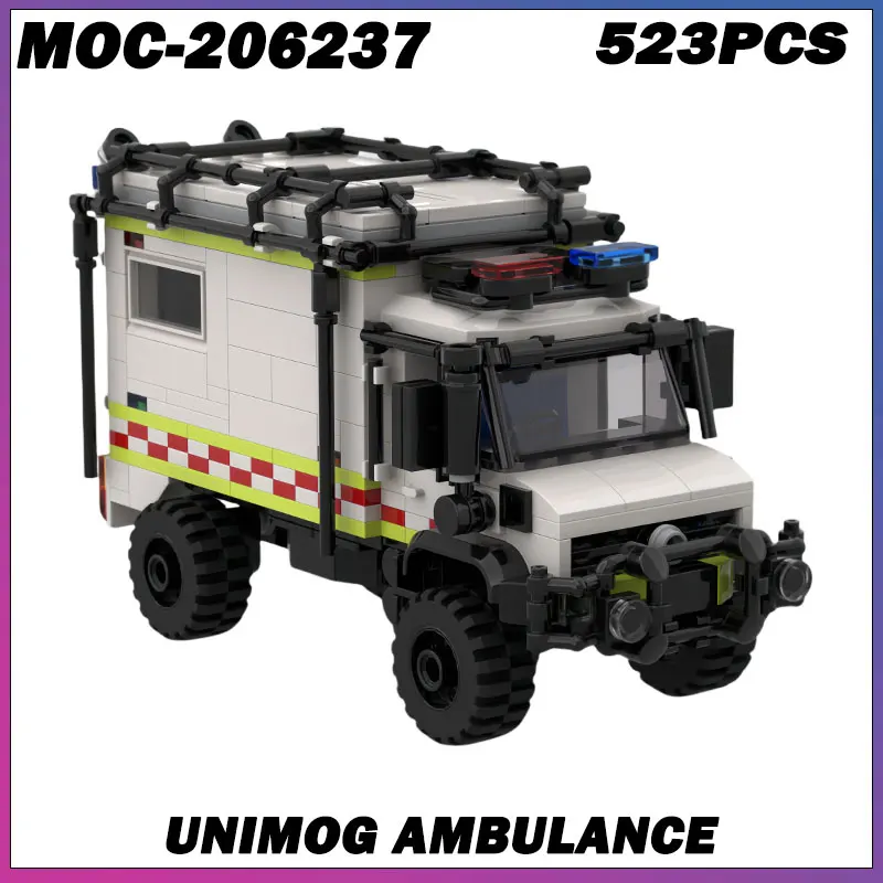 

823PCS MOC-206237 UniMog Ambulance Blocks sports car Technical Vehicle Speed Champion Racer Building Blocks Creative Garage Toys