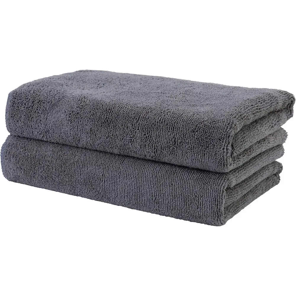 Quick Dry Microfiber Hair Drying Towel, 20x40 inches, 2 Pack, Gray