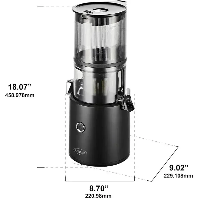 عصارة BELLOmega سهلة التنظيف وبطيئة المضغ للخضروات الباردة. سلسلة مستخرج عصير الفاكهة جهد. عصير الدفعة. كبير، علي