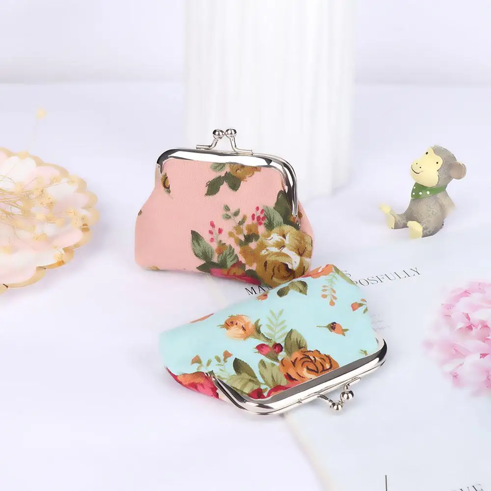 Lady Floral Vintage Flower Mini Retro Credit Card Holder Clutch Bag Coin Purse Small Wallet