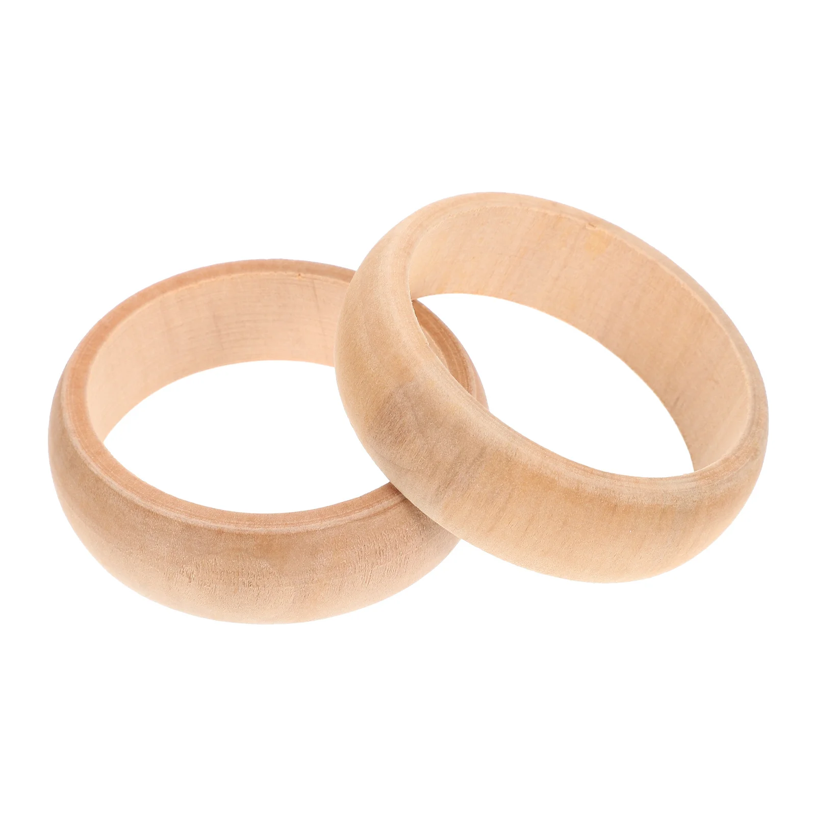 Bracelets en bois non peints, 2 pièces, exquis, élégants, amusants pour la famille et les amis, fabrication de bijoux, Bracelets en bois inachevés