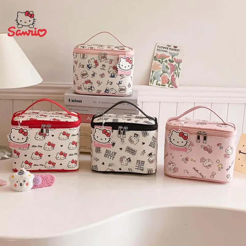 Sanrio Hellokitty Large Capacity Waterproof Cosmetic Bag Travel Storage Washing Bag Skin Care Product Storage Bag Girl Gifts