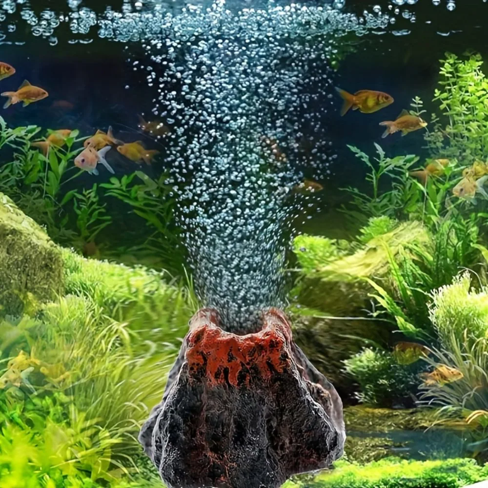 Aquarium Air Stone, Bubble Stone Oxygen Diffuser for Small Fish Tanks, Battery Free Fish Tank Aerator & Decoration