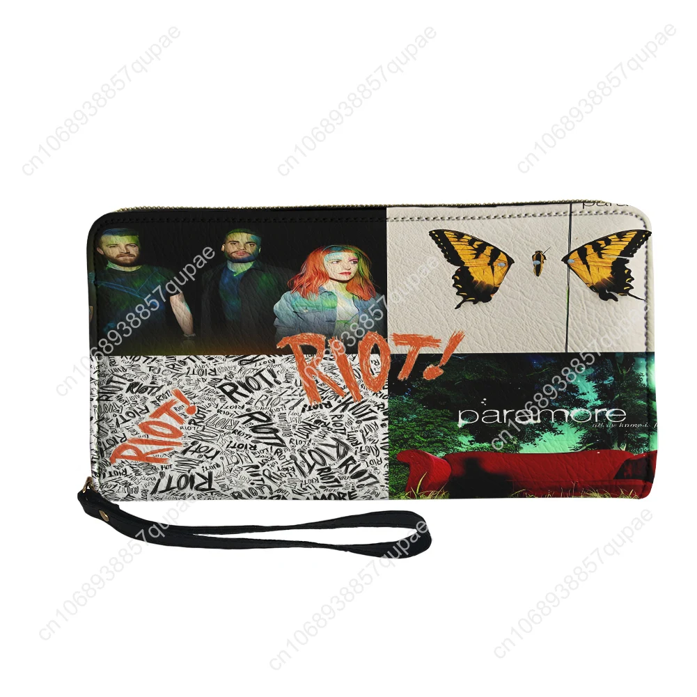 Paramore Rock Band Custom Wallet Purse Mens Womens Teenagers Zipper Long Wallets Double Print  Portable Wallet Gift Bag