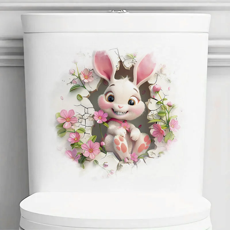 

MT945# Cute 3d Bunny Stickers, Bright Wall for Home, Cabinet, Door,Toilet,Decoration, Vinyl Car Decals, Outdoor Indoor Use
