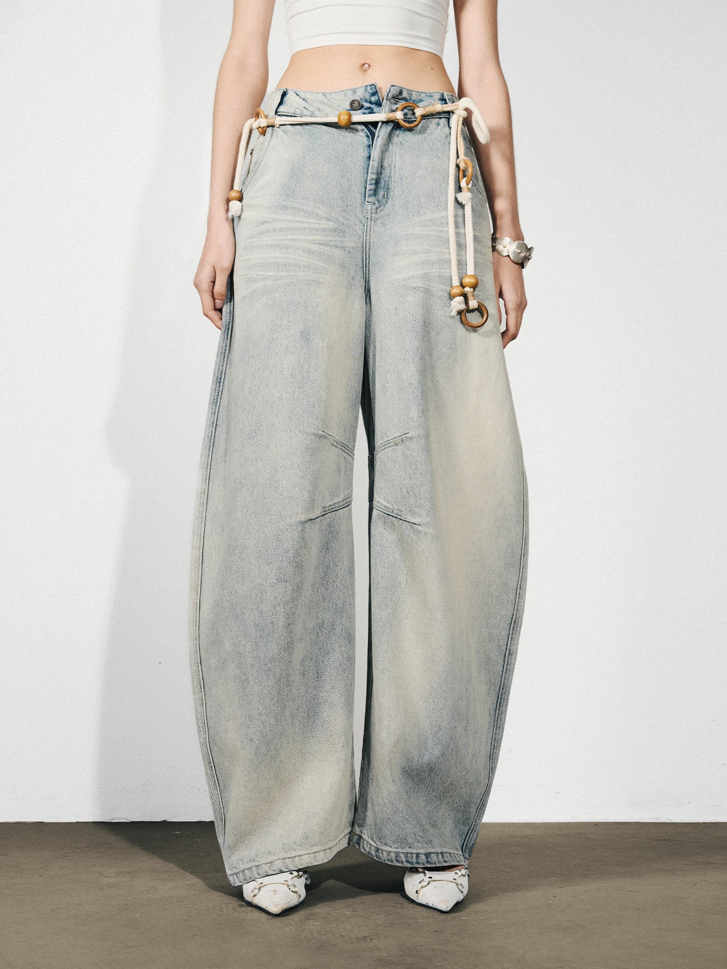 

Джинсы Nnnorth Node из чистого хлопка, винтажные, с эффектом потертости, прямые, женские, премиум-класса