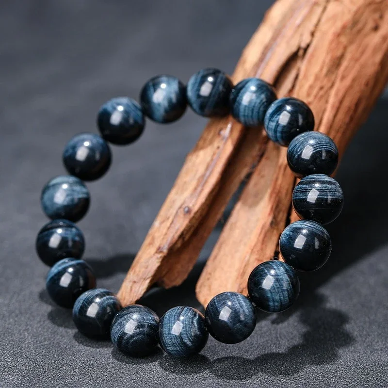 

Natural Blue Tiger's Eye Stone Bracelet Men's and Women's Fashion Light Luxury Lucky Bracelet