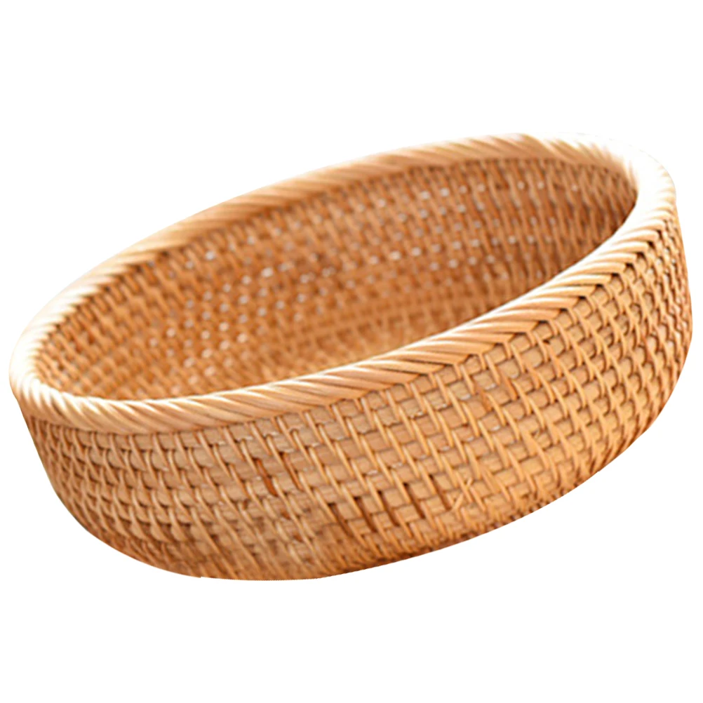 

Handmade Rattan Serving Multi-Functional Storage Basket For Fruits Vegetables Bread Food With Drainage Holes Lightweight Easy
