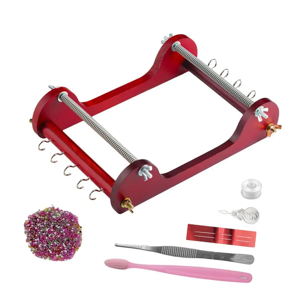 

Wooden Bead Loom Kit Bead Weaving Professional with Beads for Beginners for DIY Necklaces Belts Craft Supplies Bracelets