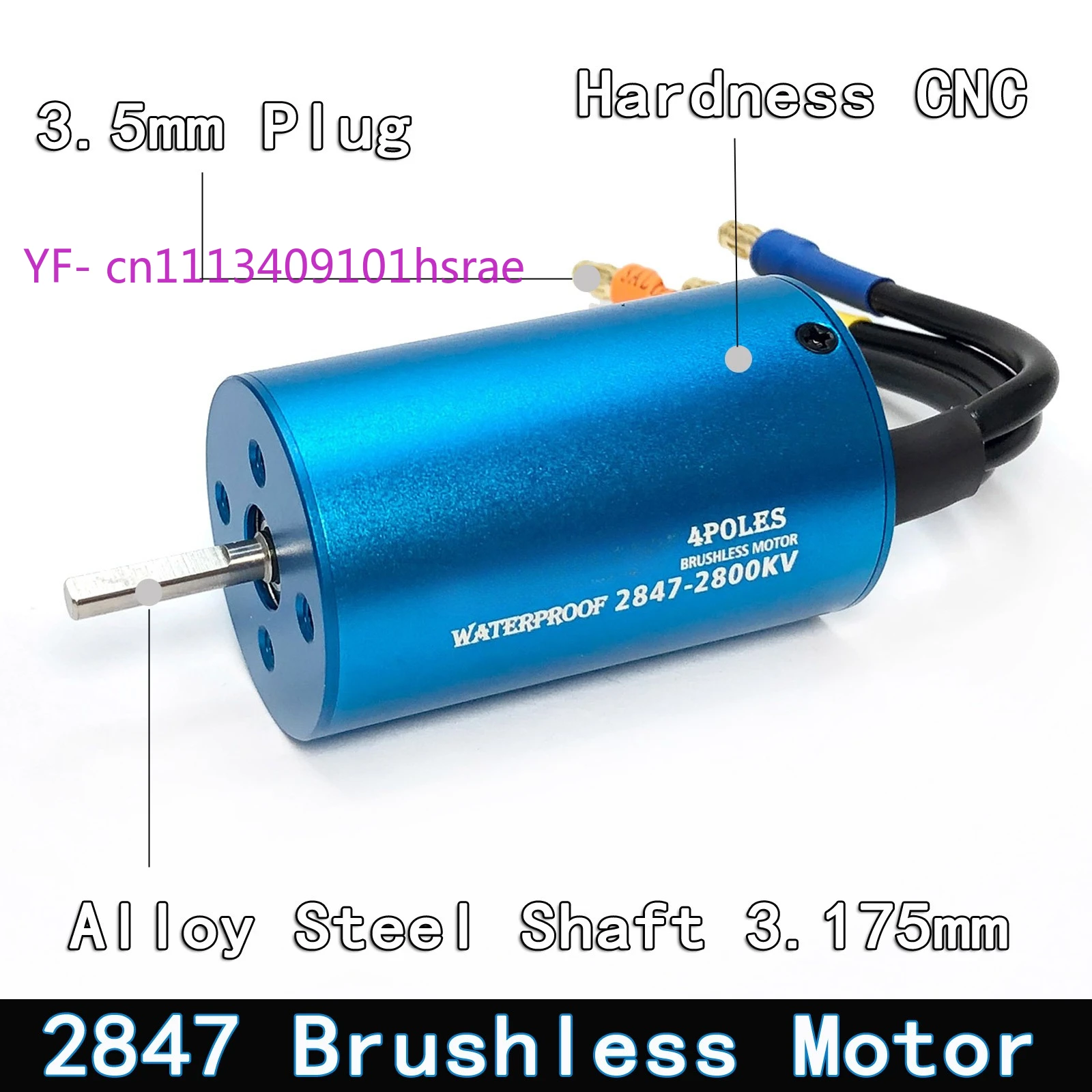 2847 2800KV 3300KV 4300KV 5600KV Sensorless Motor for 1/12 1/14 RC Vehicle Ship Model