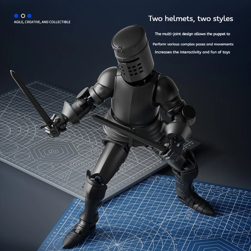 15cm Stickers Action Figure Robot Armor Warrior Toys Anime Multi Joint Movable Assembly Model Adult Decompression Children Gift