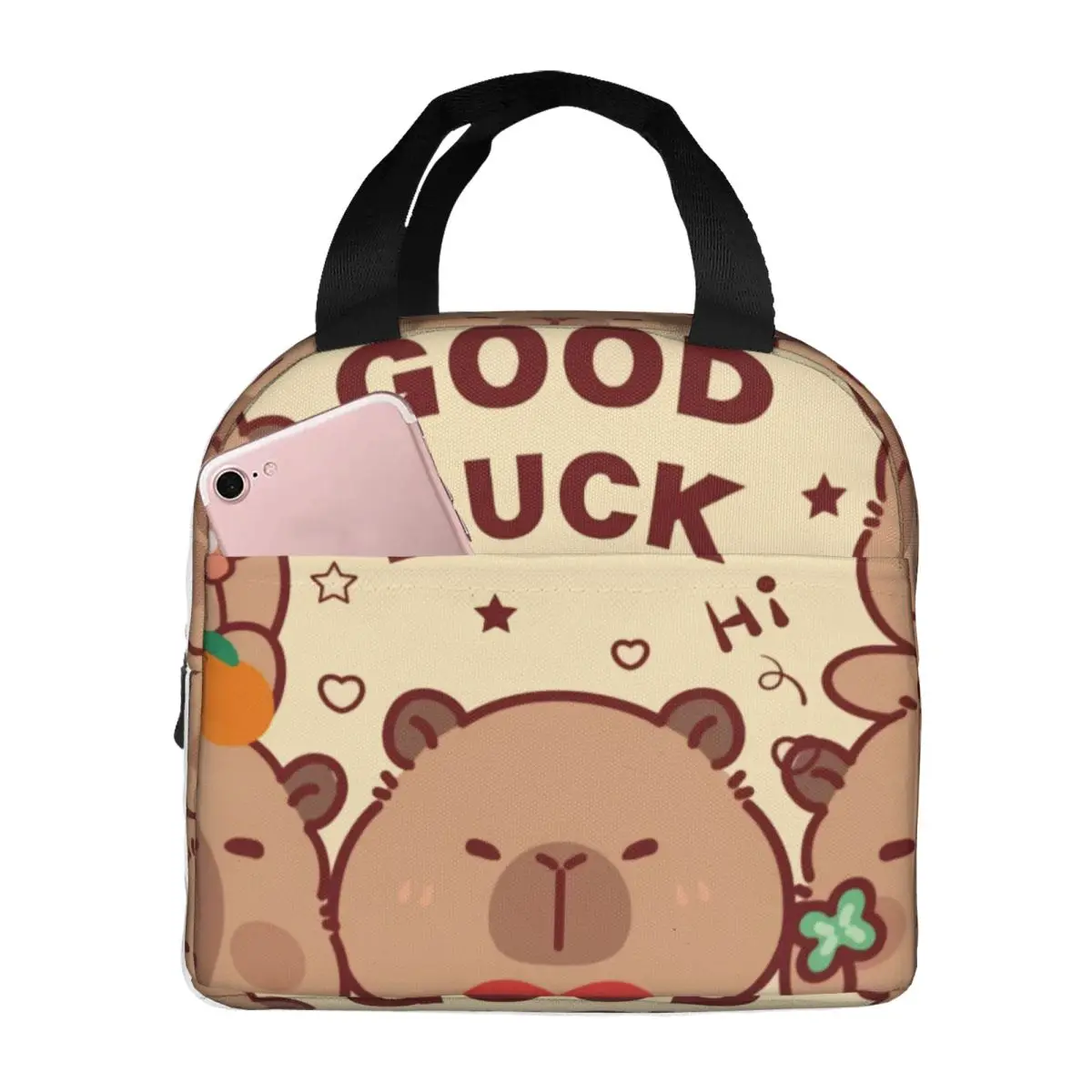 Capybara Portable Lunch Box for Women Multifunction Thermal Cooler Food Insulated Lunch Bag For School Office