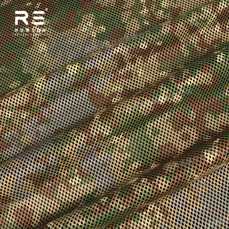 Germany MULTITARN Camouflage Printed 230gsm 100% Polyester Mesh Tactical Knitted Tricot Memory Fabric Outdoor Bags Durable Use