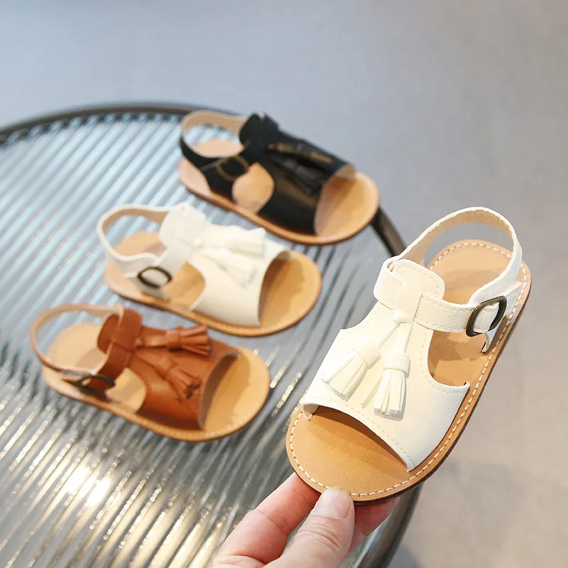 

Girls' Sandals 2023 Summer New Boys' Beach Shoes Children's Simple Korean Style Versatile Kids Fashion Roman Versatile Open-toe