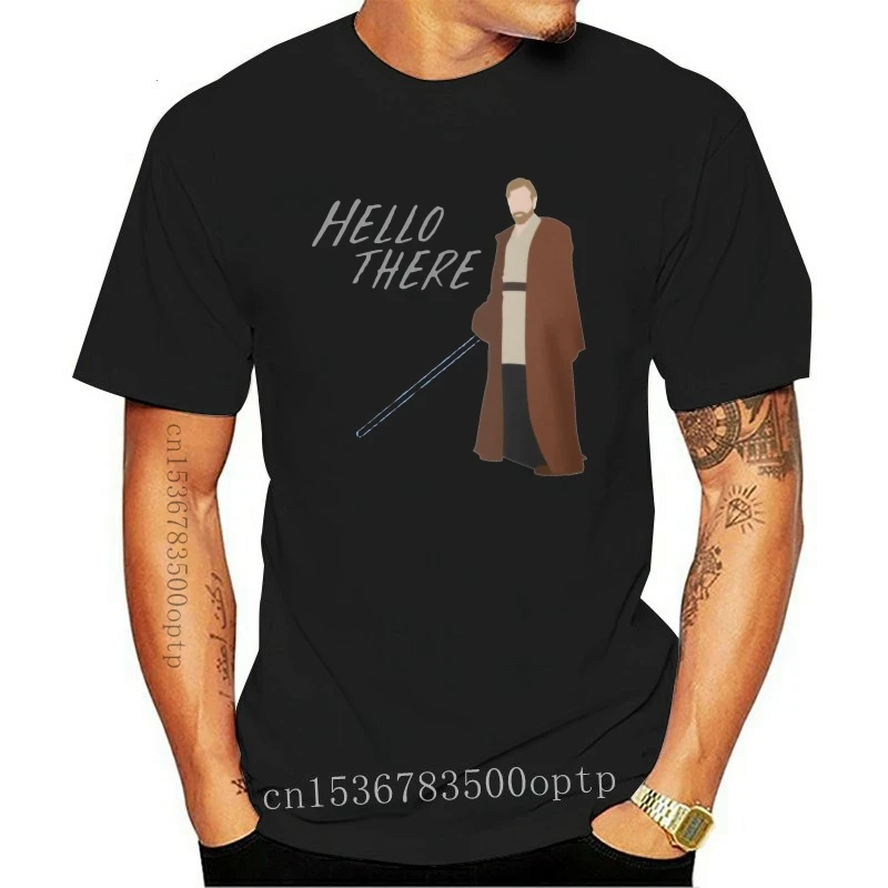 Camiseta a la moda para hombre y mujer, camisa divertida con estampado personalizado de Obi Wan Kenobi, Hello here