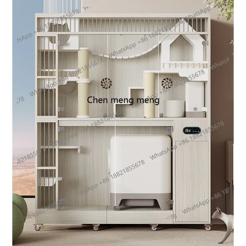 cat cage villa home indoor cat cabinet can put intelligent automatic litter box house cattery