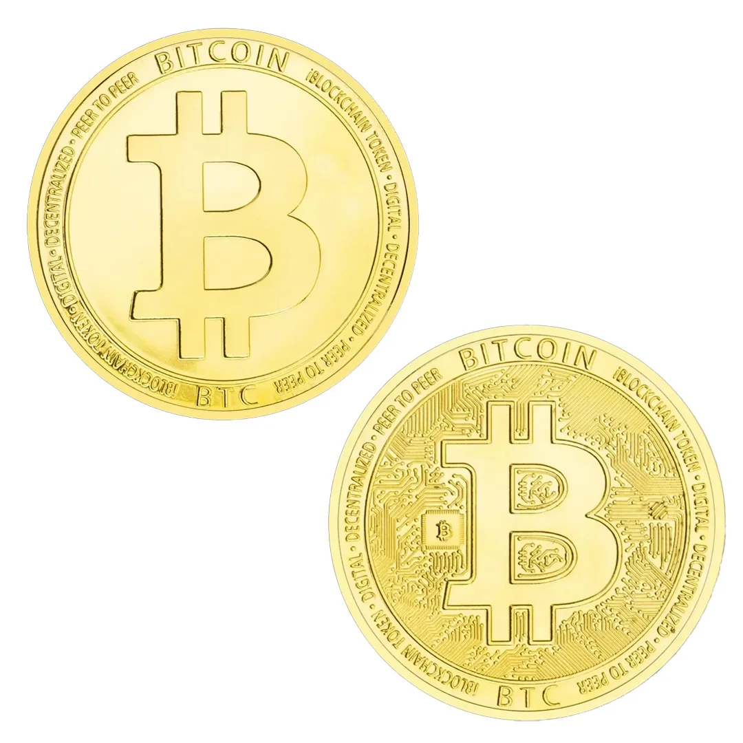 عملة تذكارية مطلية بالذهب قابلة للجمع من بيتكوين، عملة تشفير غير مادية، عملات تذكارية #3