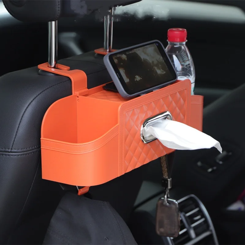 

Car Headrest Seat Back Storage Box Multifunctional Storage Box Tissue Box Cup Holder Sundry Finishing Rack Interior Accessories