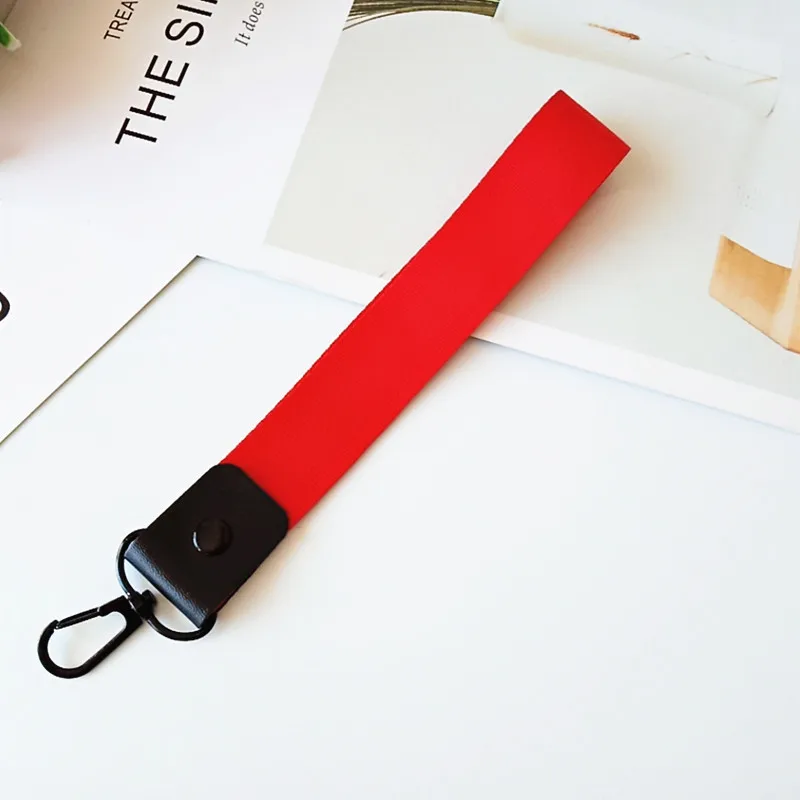 

Personalize Name Phone Lanyard Keyring Print Logo Polyester Leather Webbing Motorcycle Strap Keychain Custom Bag Key Chain Ring