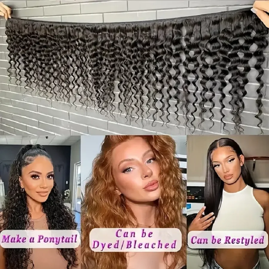 Water Wave Bundles Brazilian Hair Natural Weave Bundles Hair Extensions Human Hair Bundles For Women 1/3/4 pcs Deep Wave Curly