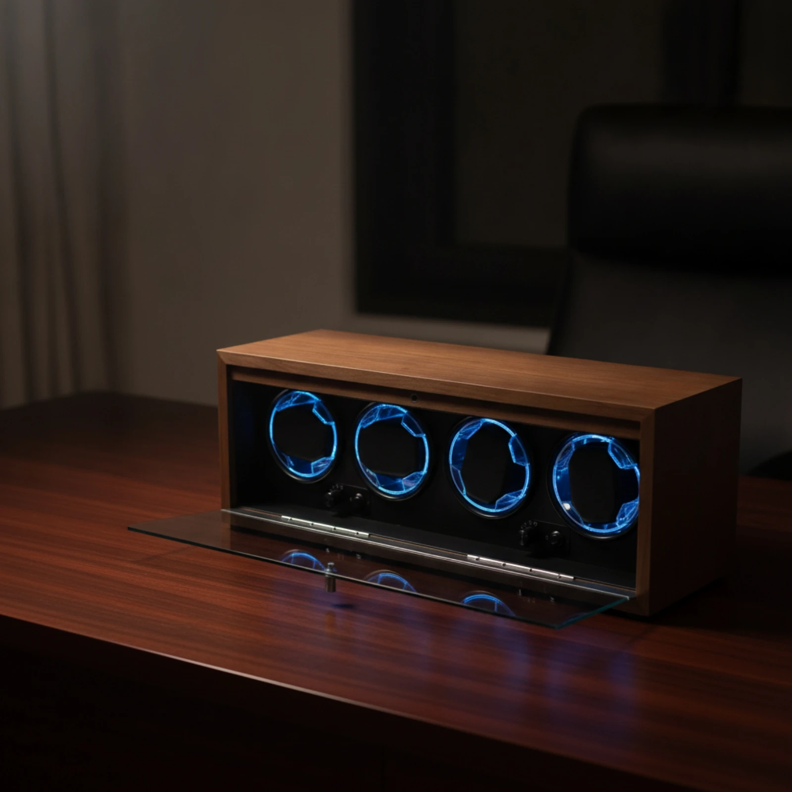 Watch Winder Cabinet Compact Automatic Watch Winder Box Display Case Silent Low-Vibration for Collectors, Desktop, Bedside