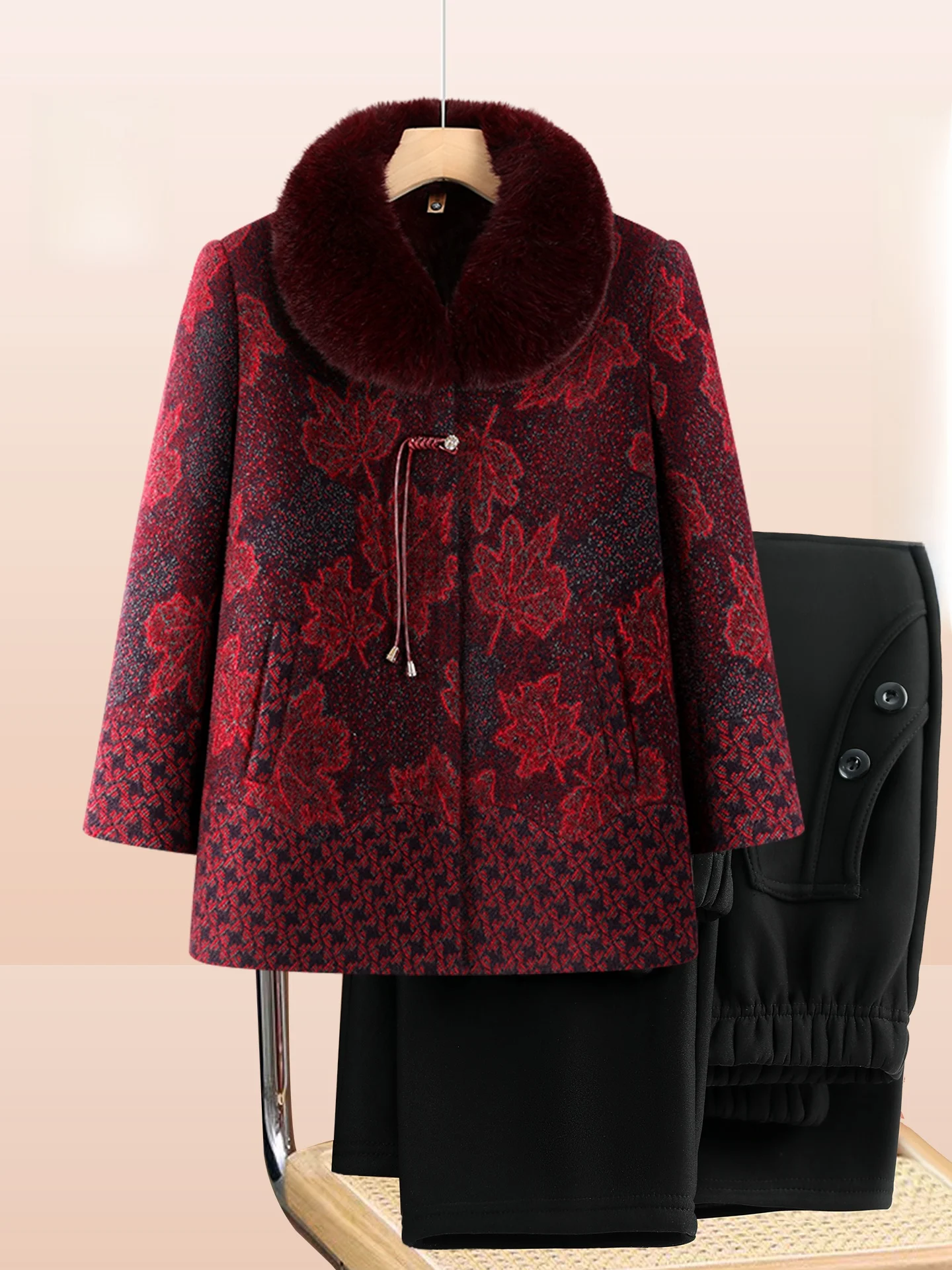 

Пальто Thiened Fce свободного кроя для женщин, зимняя верхняя одежда с меховым воротником, повседневные длинные брюки, стандартный крой