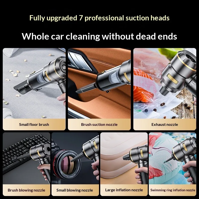 Car Vacuum Cleaner High Power Cordless Handheld Vacuum Brushless Motor Portable Powerful Air Duster Cleaner forCar HomeCleaning