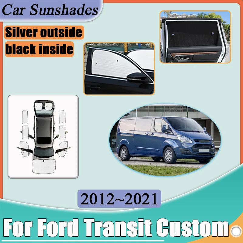 

Солнцезащитный козырек для Ford Transit Custom, аксессуары 2012-2021, теплоизоляция, защита от ультрафиолета, отражающие наклейки, автомобильные аксессуары
