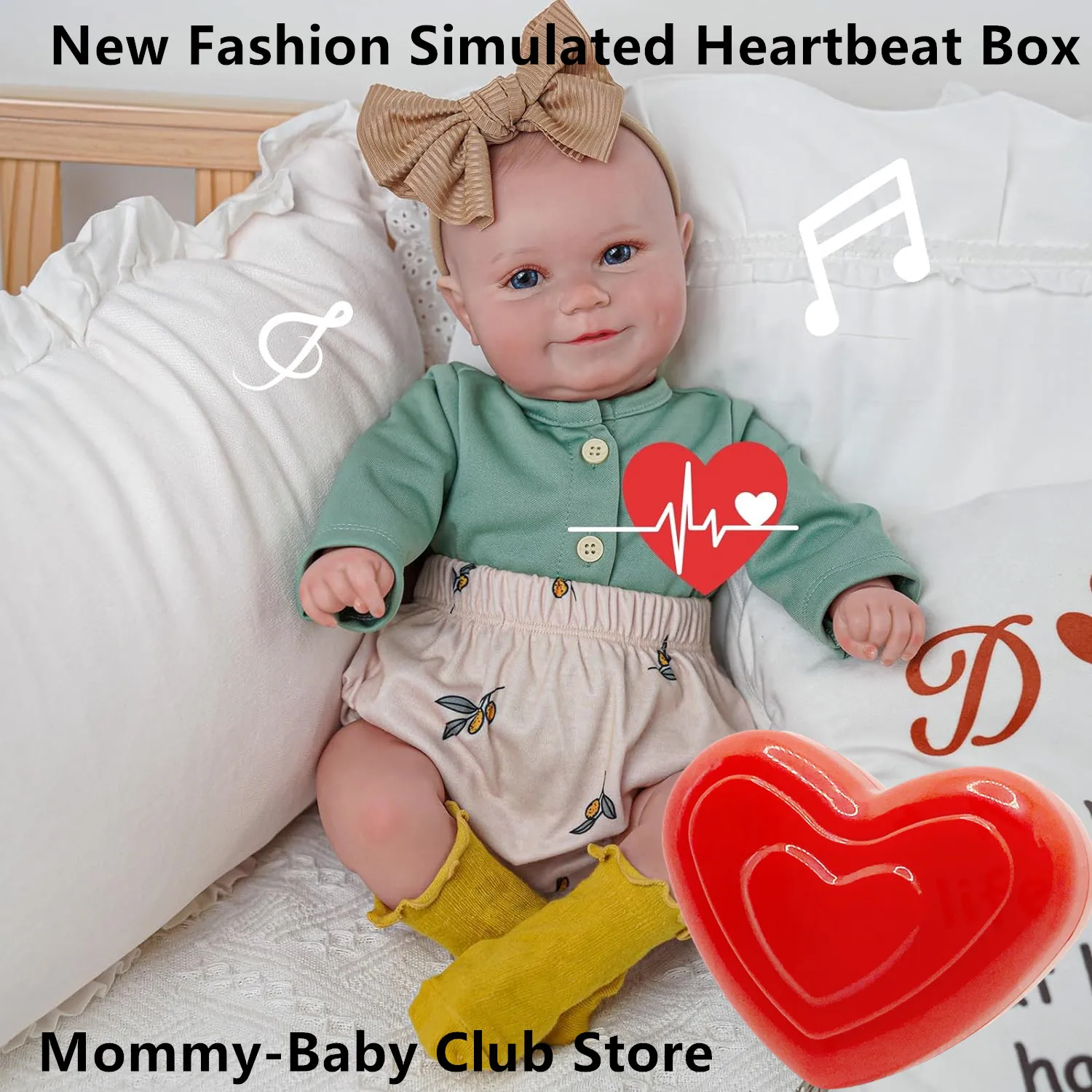 

Heartbeat Voice Box Doll Accessories Heartbeat Box for Reborn Dolls Newborn Baby Toys with Lifelike Heartbeat Accompany New Gift