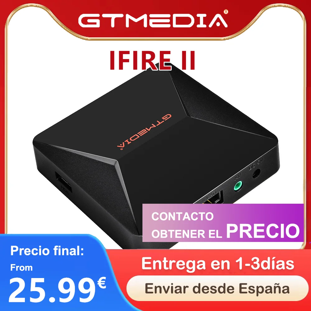 [D5] GTMEDIA ifire2 DVB Full HD 1080P H.265 HEVC WIFI incorporado 2.4G 2.4G Control remoto inalámbrico IFIRE 2 Set Top Box