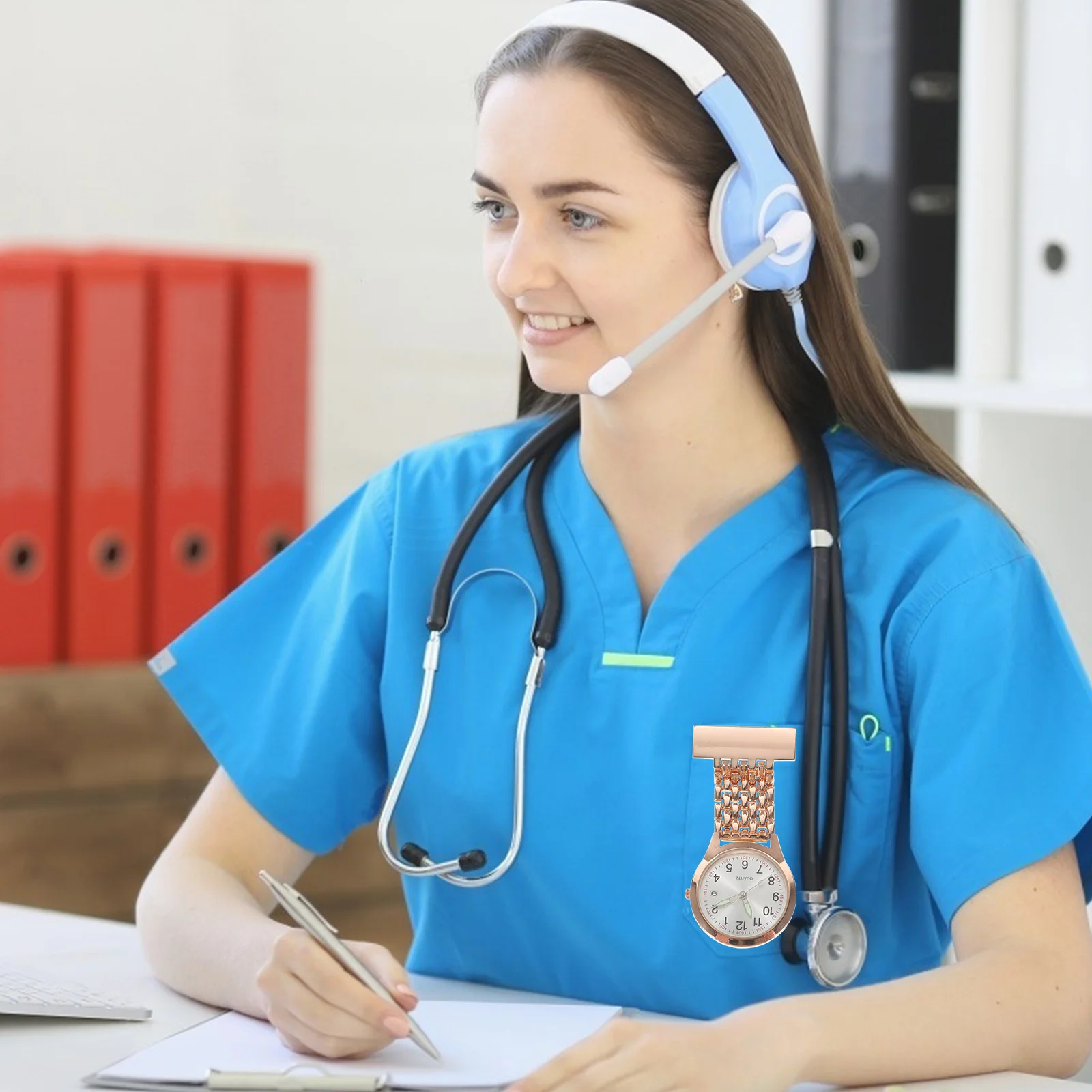 

Digital Display Nurse Watch Electronic Alloy Pocket Timepiece for Medical Staff Portable Hanging Shift Work LED